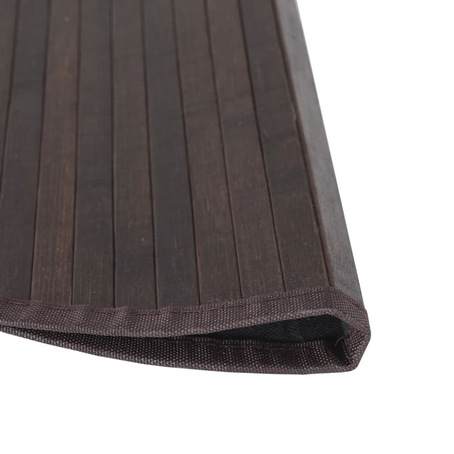 Vloerkleed rond 80 cm bamboe donkerbruin