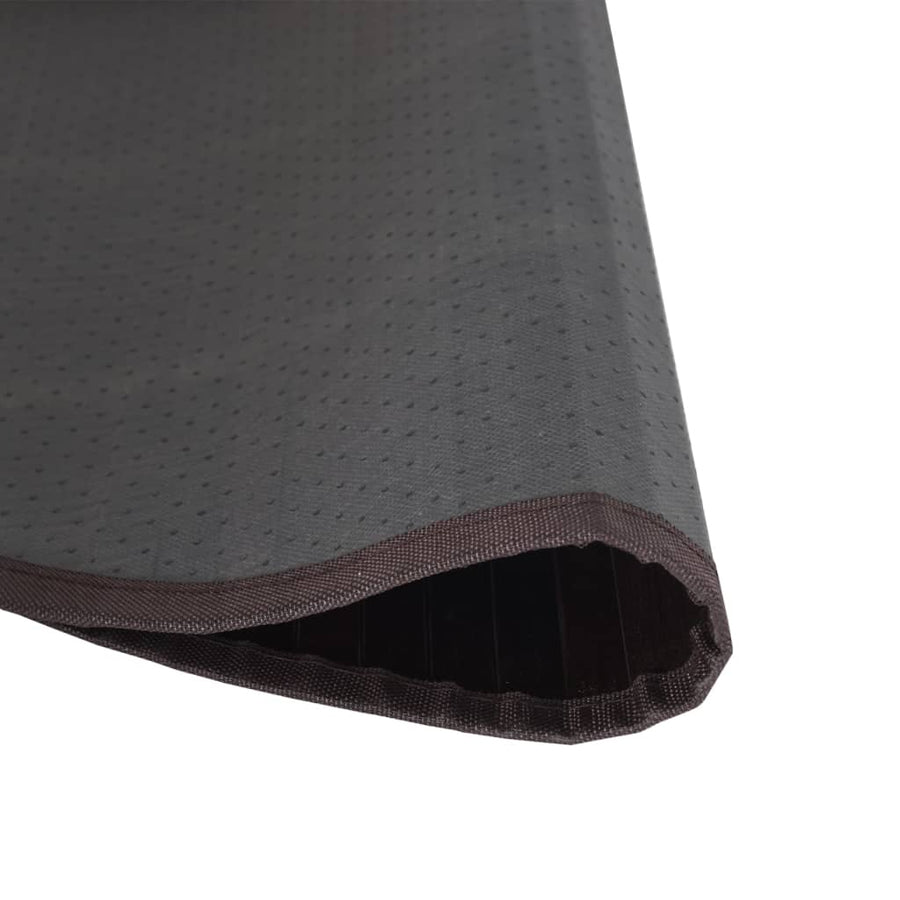 Vloerkleed rond 80 cm bamboe donkerbruin