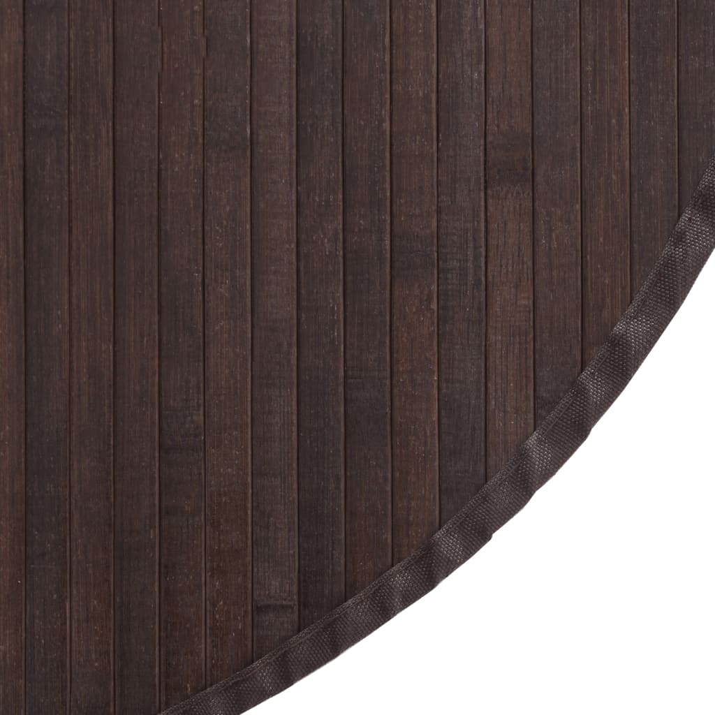 Vloerkleed rond 80 cm bamboe donkerbruin