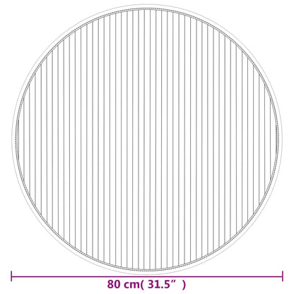 Vloerkleed rond 80 cm bamboe donkerbruin