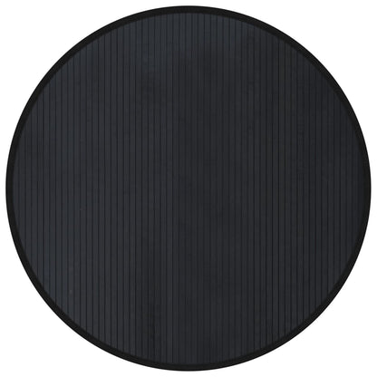 Vloerkleed rond 100 cm bamboe zwart