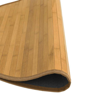 Vloerkleed rond 100 cm bamboe naturel