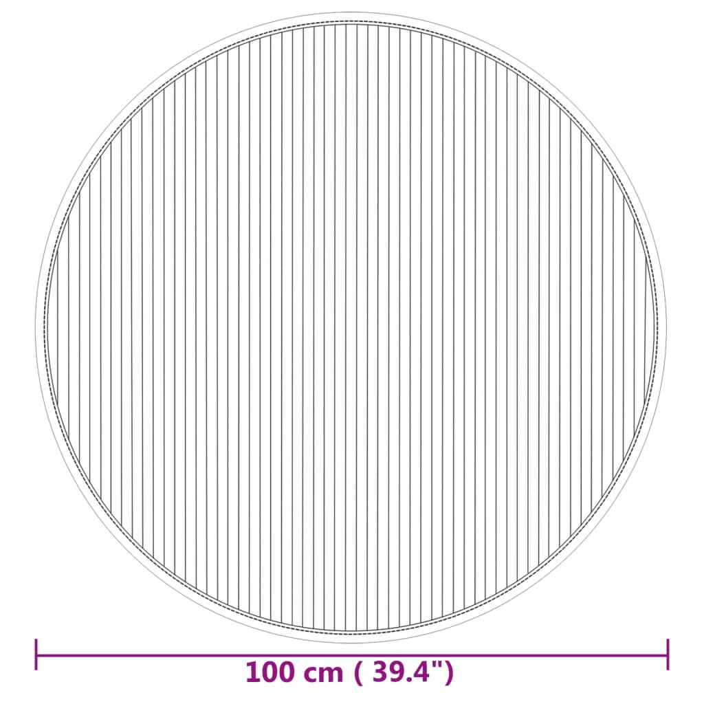 Vloerkleed rond 100 cm bamboe naturel