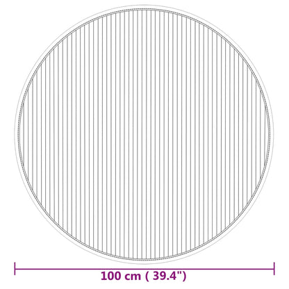 Vloerkleed rond 100 cm bamboe naturel