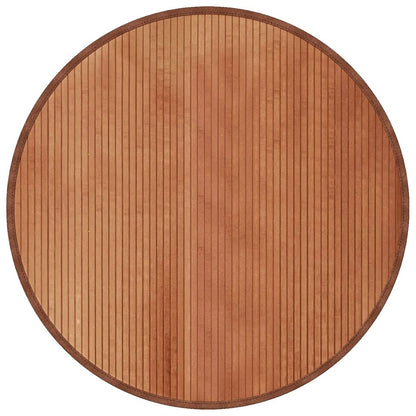Vloerkleed rond 100 cm bamboe bruin