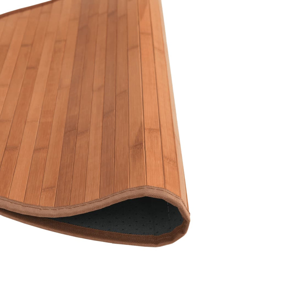 Vloerkleed rond 100 cm bamboe bruin