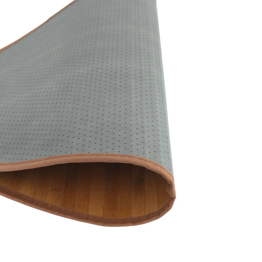 Vloerkleed rond 100 cm bamboe bruin