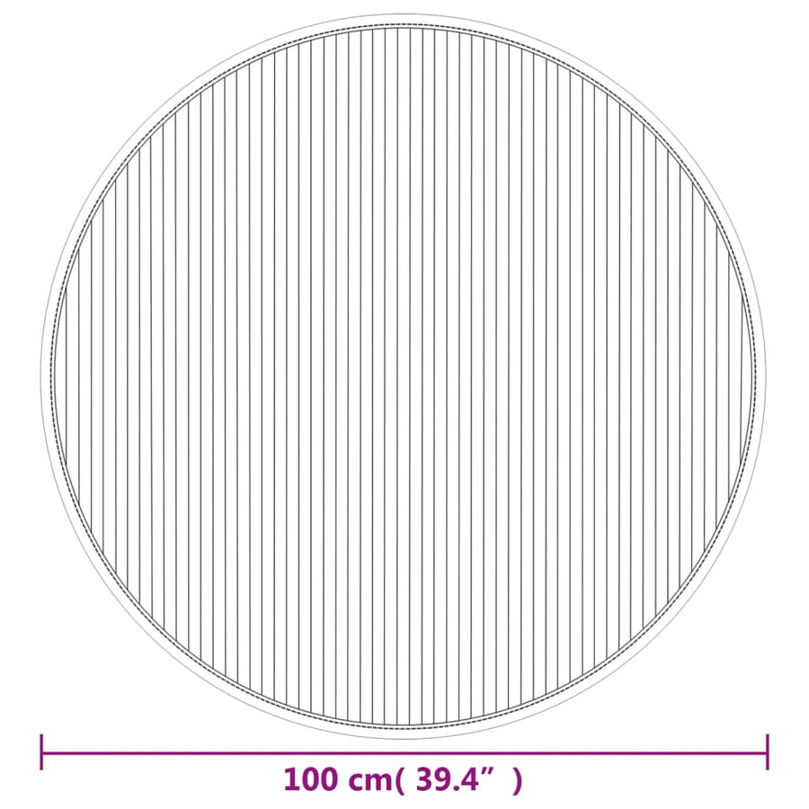 Vloerkleed rond 100 cm bamboe bruin