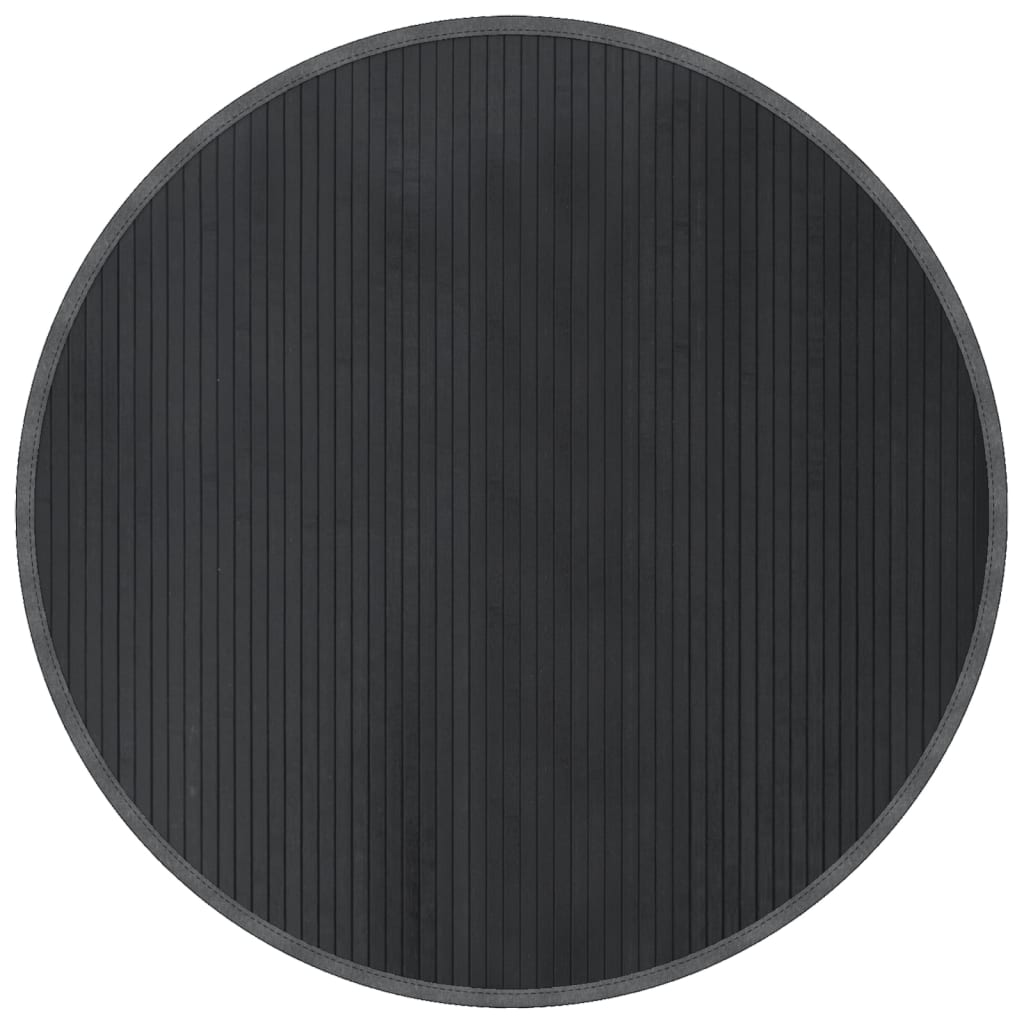 Vloerkleed rond 100 cm bamboe grijs