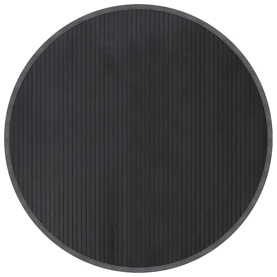 Vloerkleed rond 100 cm bamboe grijs