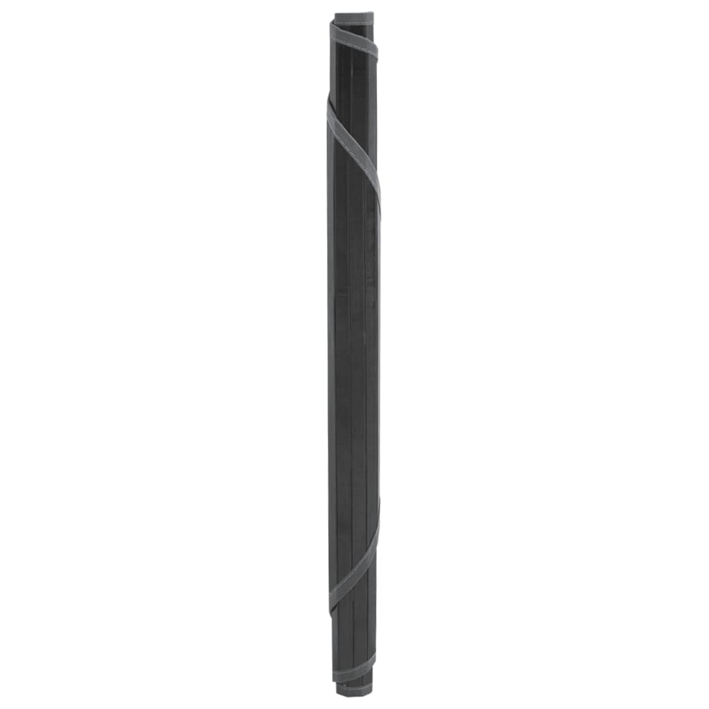 Vloerkleed rond 100 cm bamboe grijs