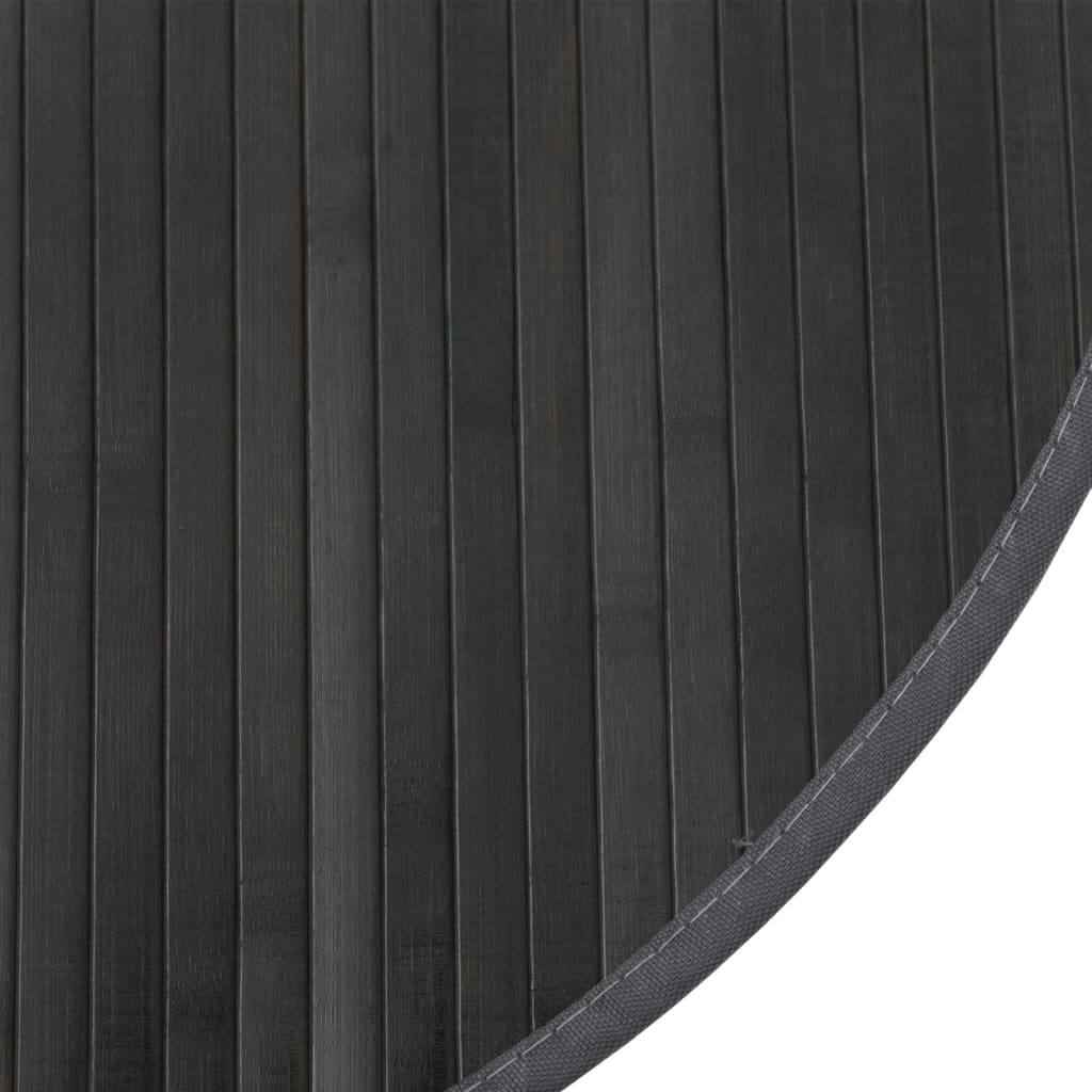 Vloerkleed rond 100 cm bamboe grijs