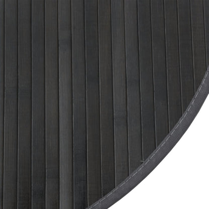 Vloerkleed rond 100 cm bamboe grijs