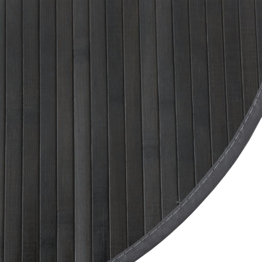 Vloerkleed rond 100 cm bamboe grijs