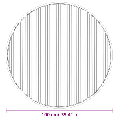 Vloerkleed rond 100 cm bamboe grijs
