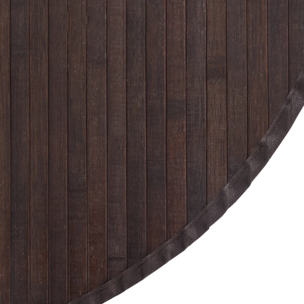 Vloerkleed rond 100 cm bamboe donkerbruin