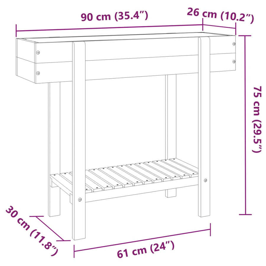 Plantenbak Verhoogd 90X30X75 Cm Massief Acaciahout