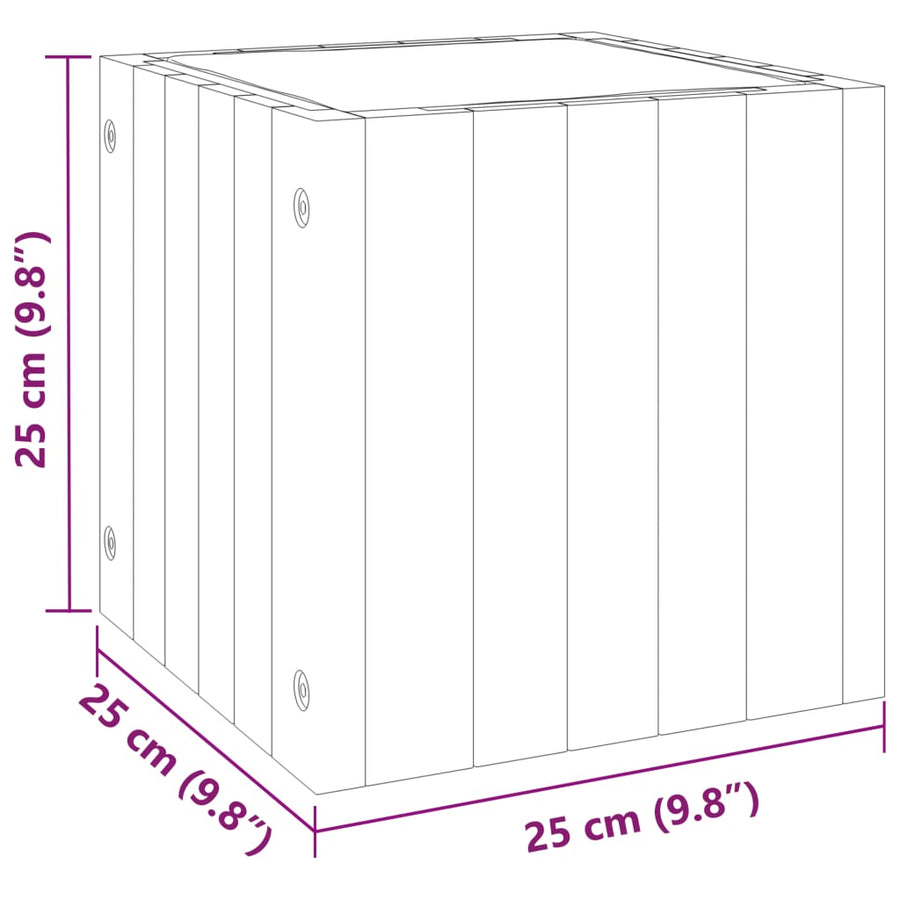 Plantenbak Massief Acaciahout 25 x 25 x 25 cm