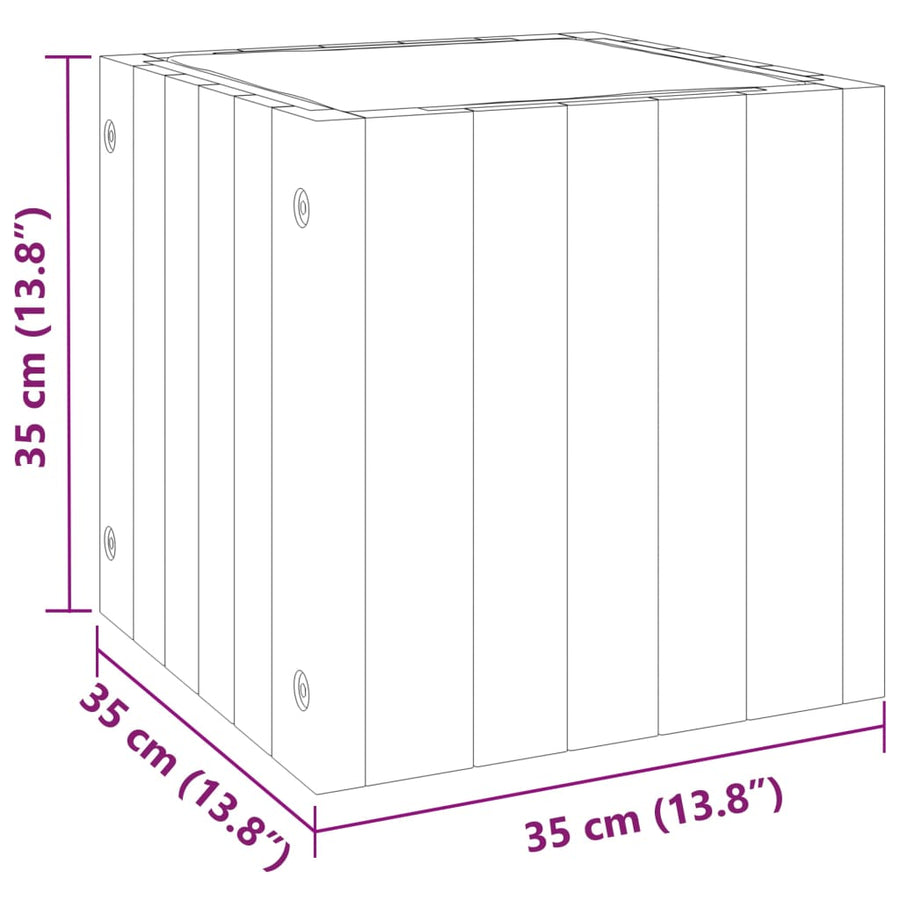 Plantenbak Massief Acaciahout 35 x 35 x 35 cm