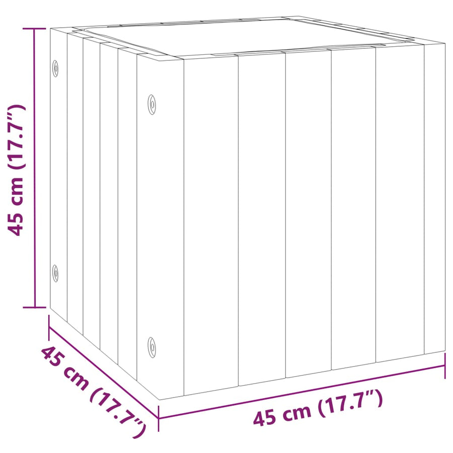 Plantenbak Massief Acaciahout 45 x 45 x 45 cm