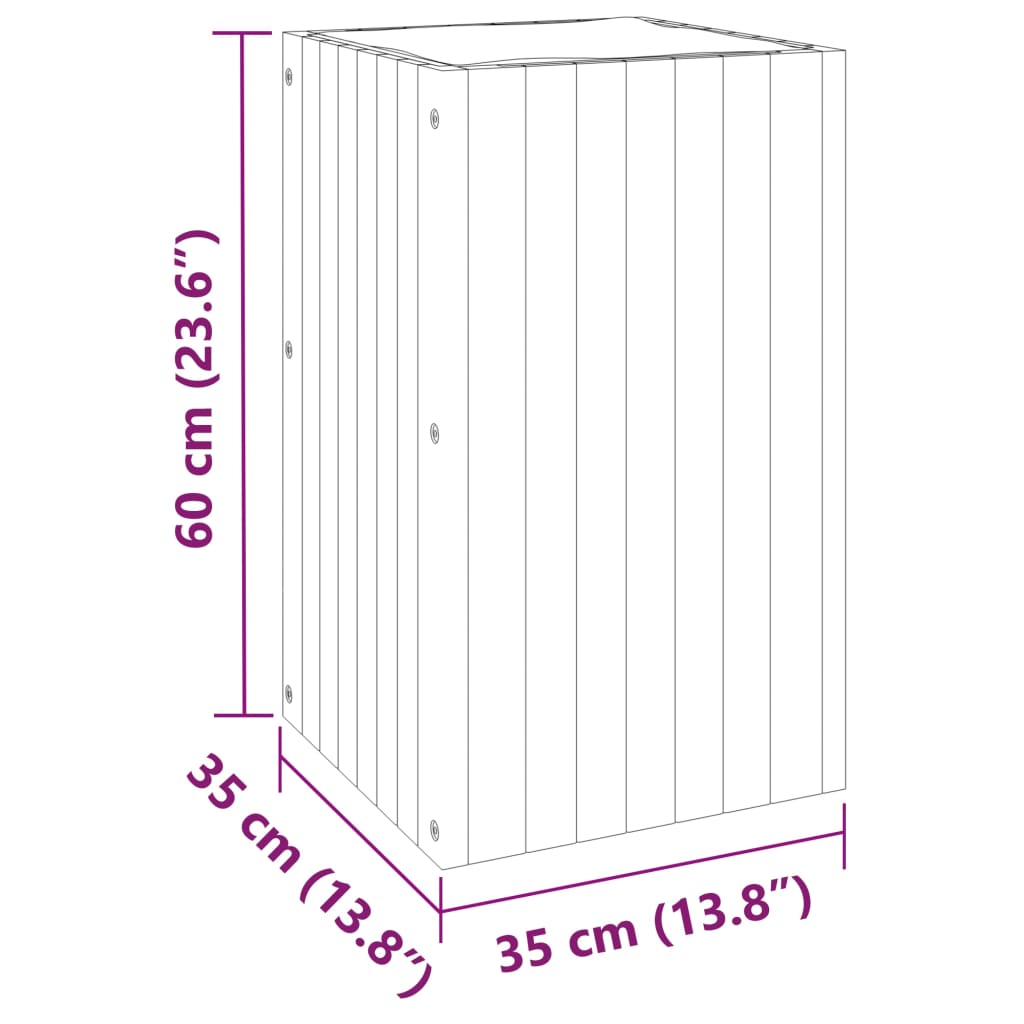 Plantenbak Massief Acaciahout 35 x 35 x 60 cm