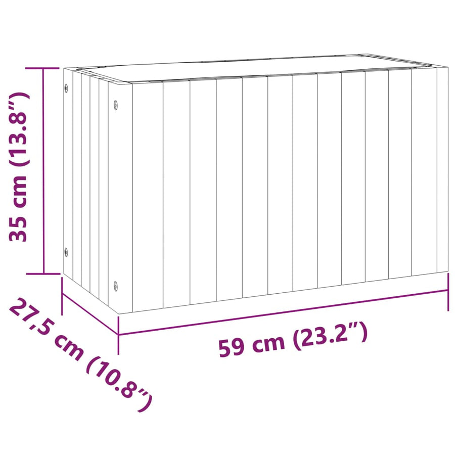 Plantenbak 59X27,5X35 Cm Massief Acaciahout 59 x 27.5 x 35 cm