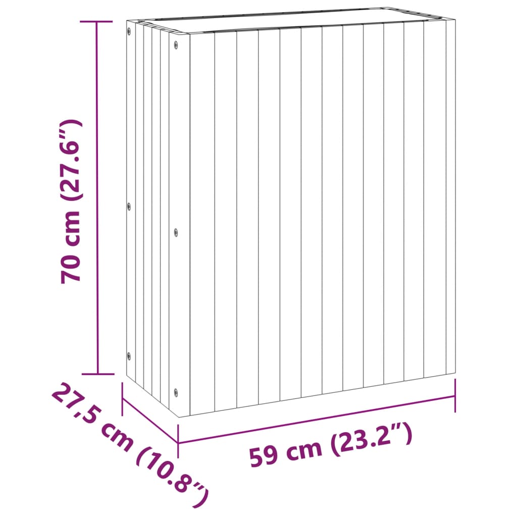 Plantenbak 59X27,5X70 Cm Massief Acaciahout 59 x 27.5 x 70 cm