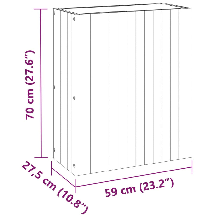 Plantenbak 59X27,5X70 Cm Massief Acaciahout 59 x 27.5 x 70 cm