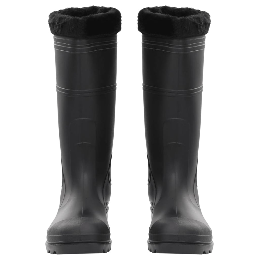 Regenlaarzen met verwijderbare sokken maat 45 PVC zwart