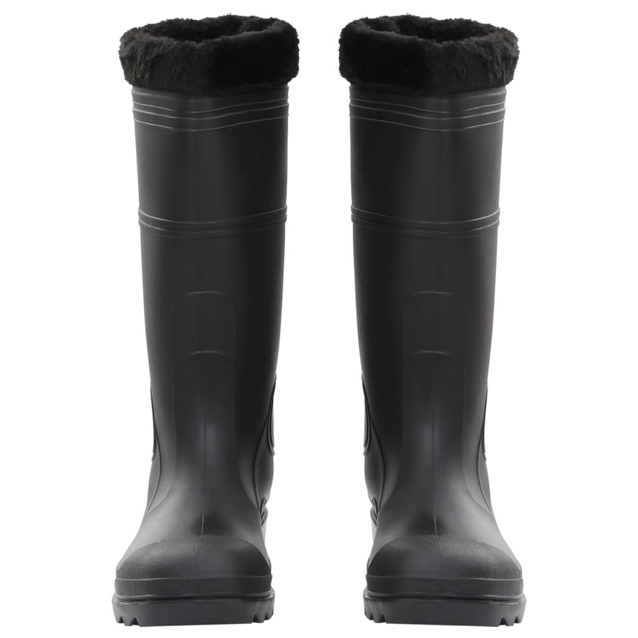 Regenlaarzen met verwijderbare sokken maat 46 PVC zwart