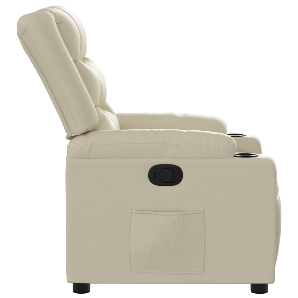 Fauteuil verstelbaar kunstleer crèmekleurig