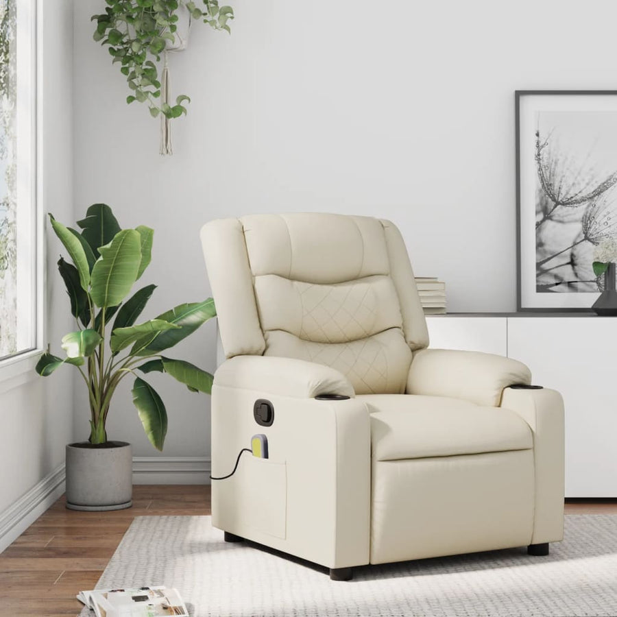 Massagestoel Verstelbaar Kunstleer Crème Ja Handmatig verstelbaar
