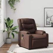Adjustable massage chair faux leather brown