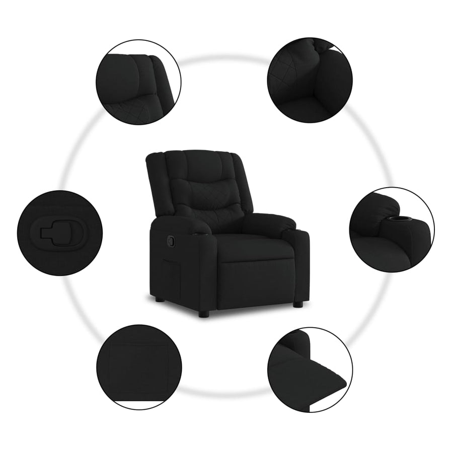 Fauteuil Verstelbaar Stof Zwart Nee Handmatig verstelbaar