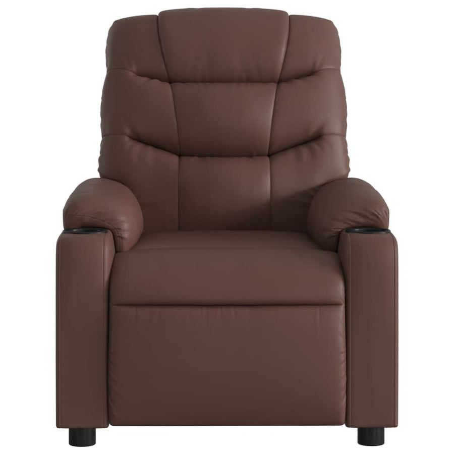 Fauteuil verstelbaar kunstleer bruin