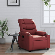 Fauteuil verstelbaar kunstleer wijnrood 75.5x93x99.5 cm