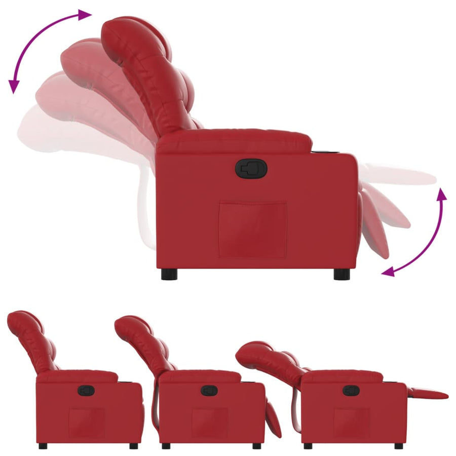Fauteuil verstelbaar kunstleer rood