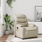 Massage chair adjustable faux leather cream