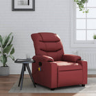 Adjustable Massage Chair Faux Leather Wine Red