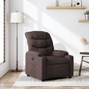 Fauteuil verstelbaar stof donkerbruin 75,5x93x99,5 cm