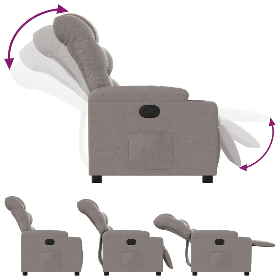 Fauteuil Verstelbaar Stof Taupe Nee Handmatig verstelbaar
