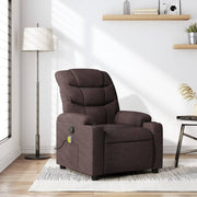 Massagestoel verstelbaar stof donkerbruin 75,5x93x99,5 cm