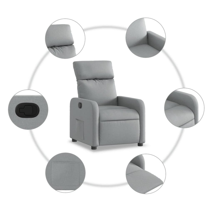 Fauteuil Verstelbaar Stof Lichtgrijs Handmatig verstelbaar Nee