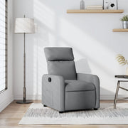 Fauteuil verstelbaar stof lichtgrijs 66x89.5x95.5 cm