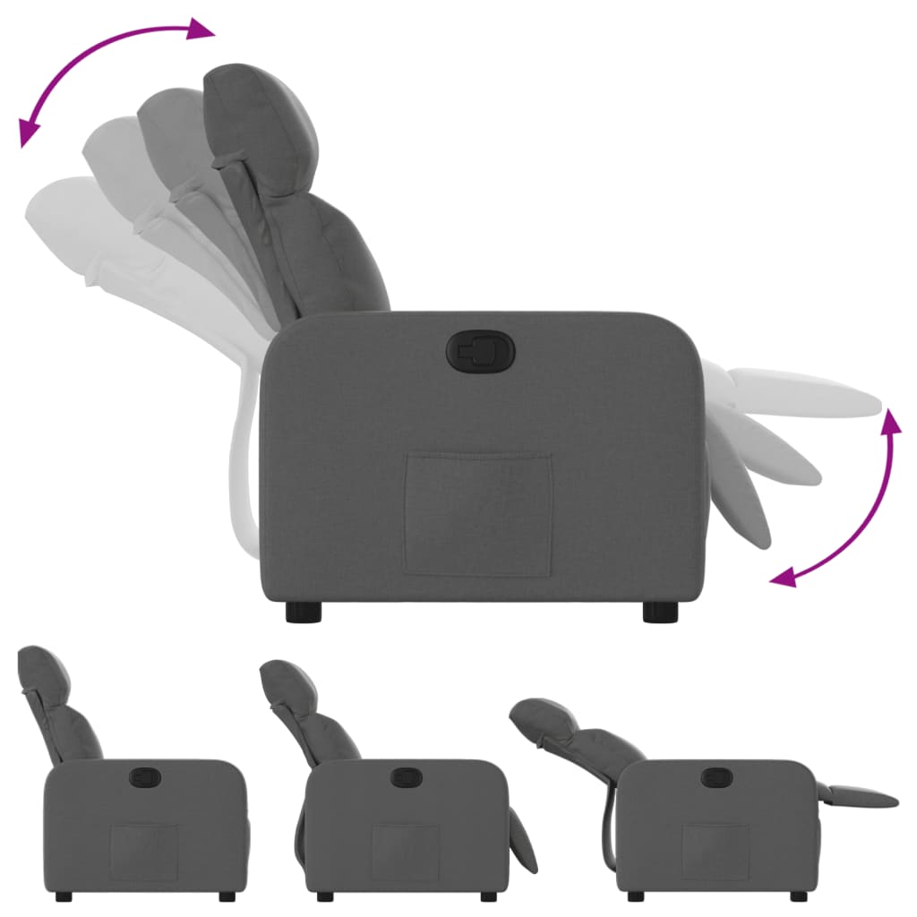 Fauteuil verstelbaar stof donkergrijs 1 Nee