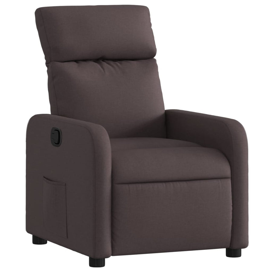 Fauteuil verstelbaar stof donkerbruin 1 Nee