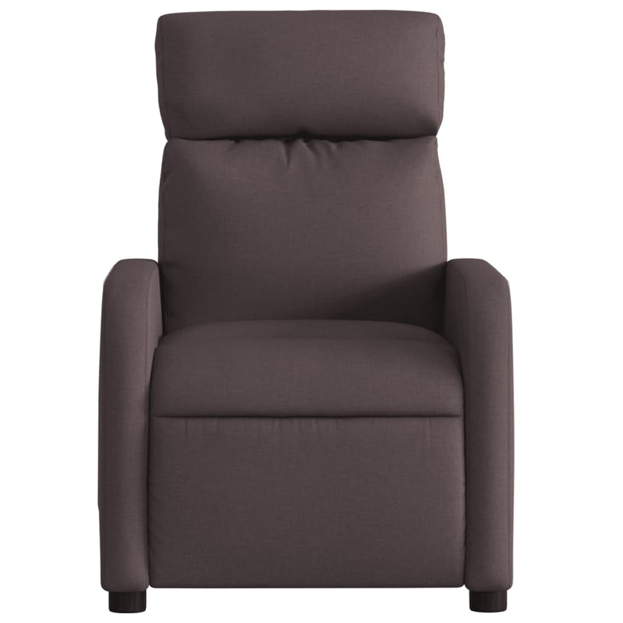 Fauteuil verstelbaar stof donkerbruin 1 Nee