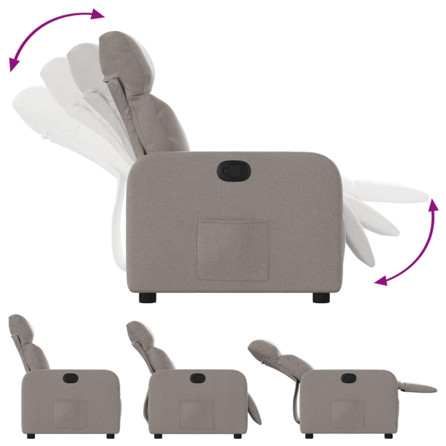 Fauteuil verstelbaar stof taupe 1 Nee