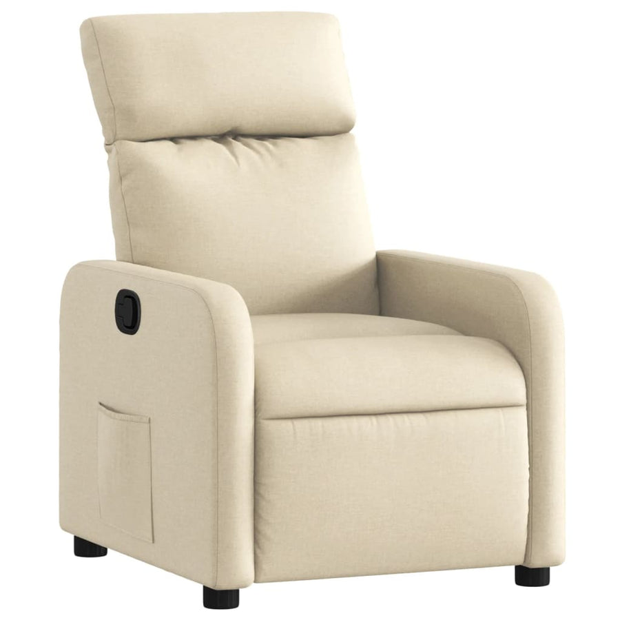 Fauteuil verstelbaar stof crèmekleurig 1 Nee
