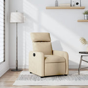 Fauteuil verstelbaar stof crèmekleurig 66x89.5x95.5 cm